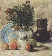 Vincent Van Gogh Vase with Flowers Coffeepot and Fruit (nn04) France oil painting reproduction